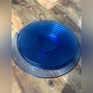 Vibrant Blue Glass Plate set x5